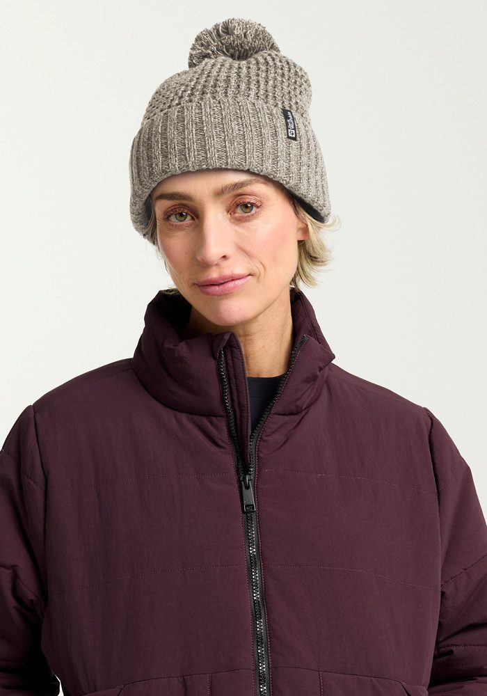 Jack Wolfskin Beanie MEDLEY KNIT BEANIE W Bommelmütze, warm, mit Fleece-Futter