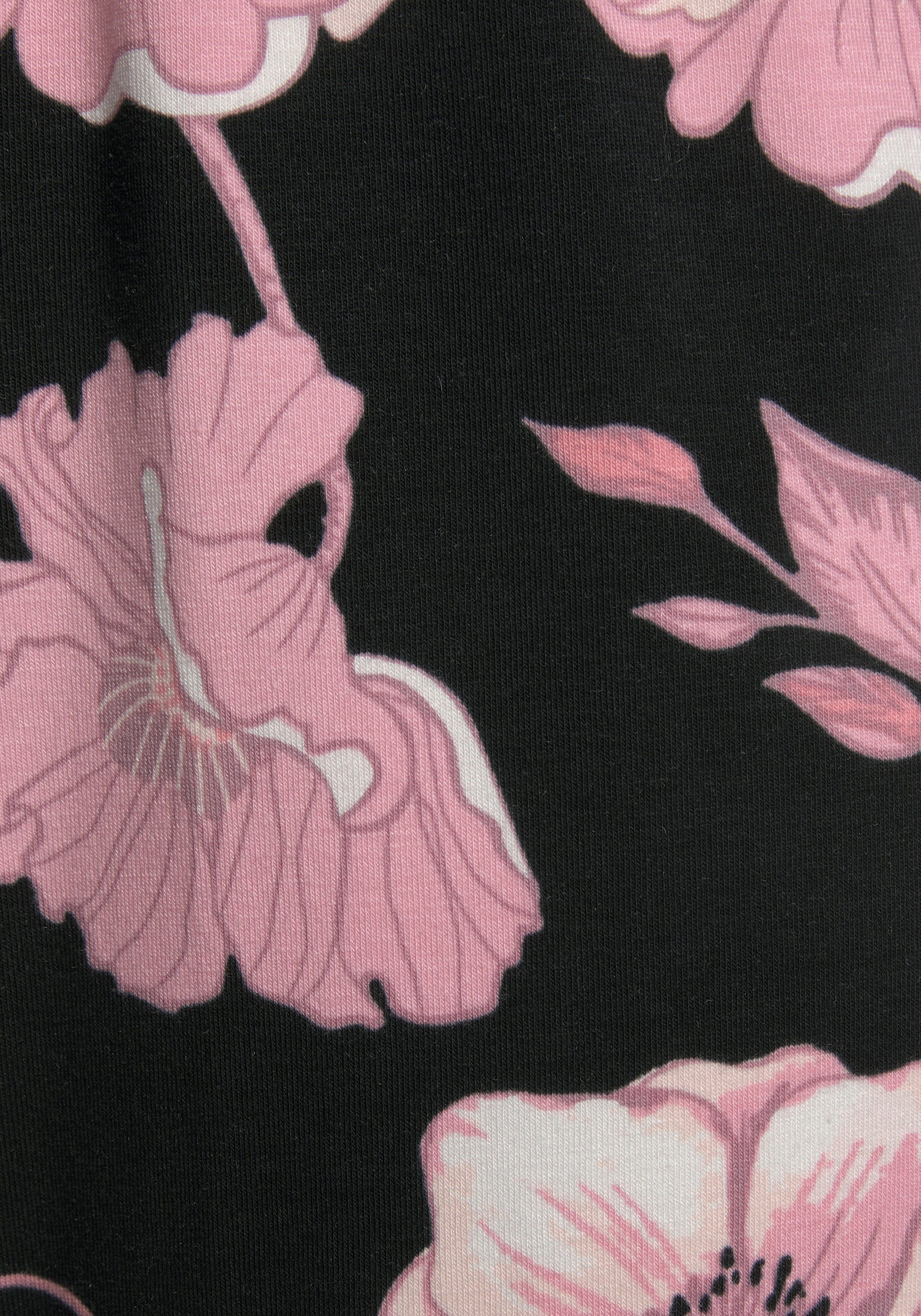 und Pyjama Stück) LASCANA mit (2 tlg., 1 Blumenmuster Spitzendetails