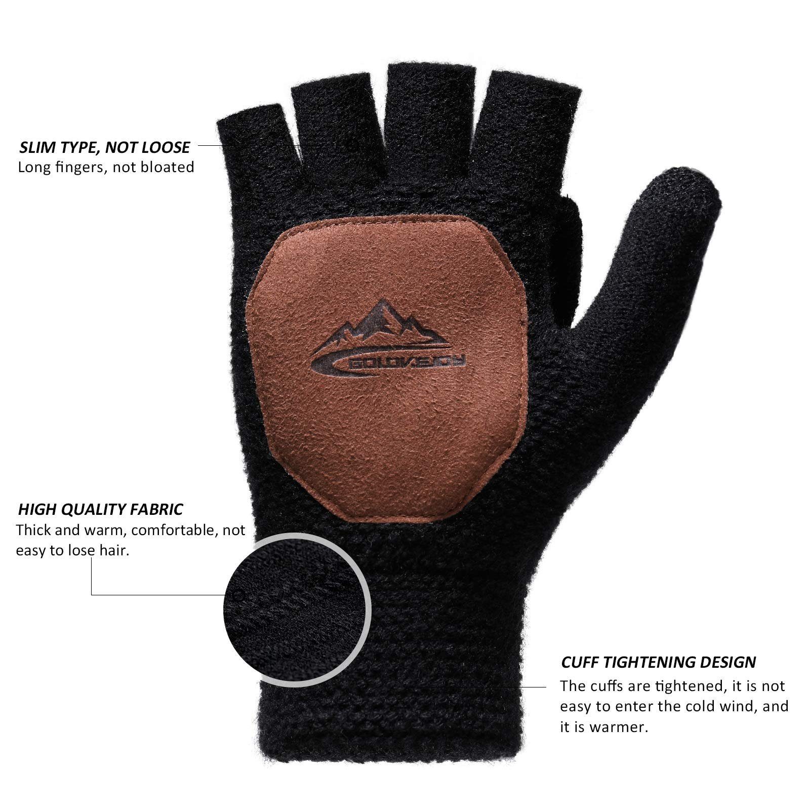 Warme Handschuhe Handschuhe für Frauen Haiaveng Strickhandschuhe Männer schwarz und