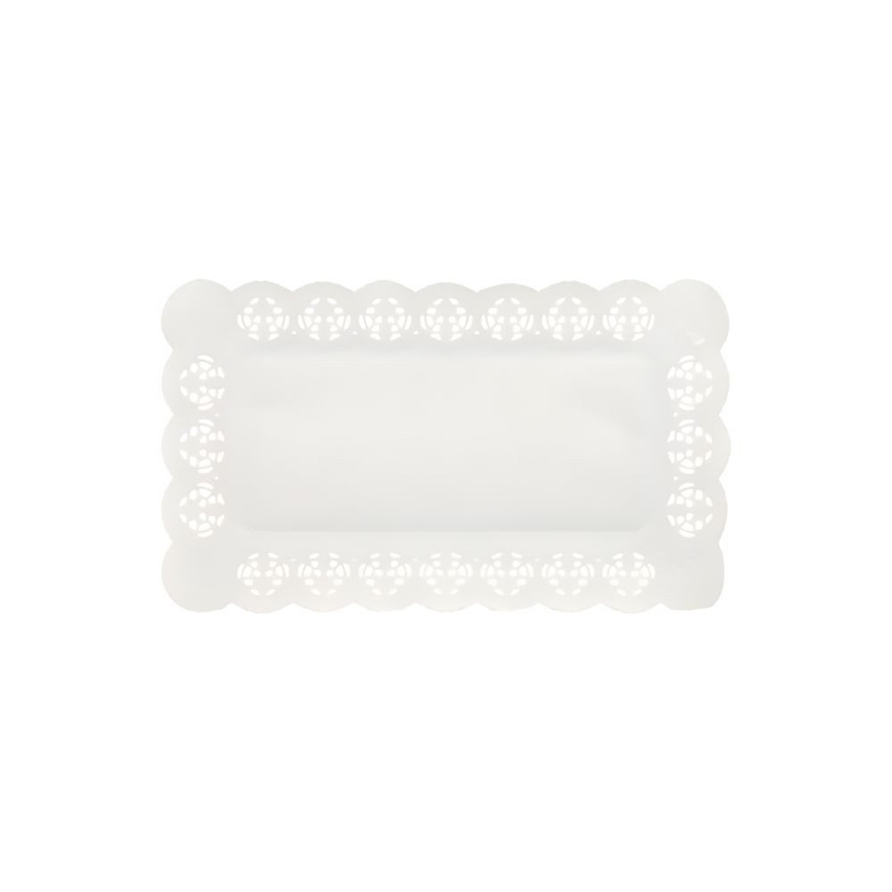 Dekomatte Spitzenpapiere eckig 30 cm x 18 cm weiss 2000 Stk