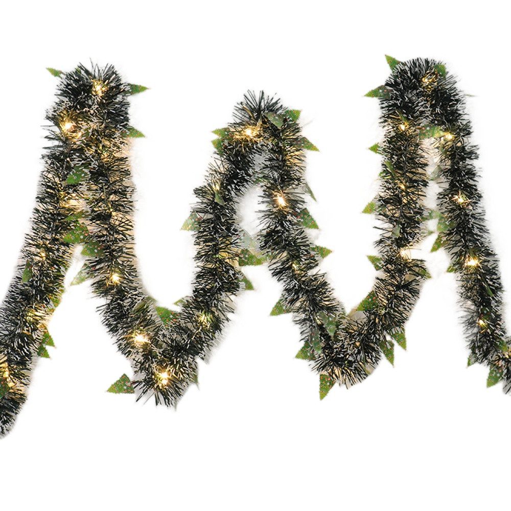 Coonoor Гирлянда декоративная 10M 100LED Girlande Weihnachten Beleuchtet Tannengirlande, Mit Lichterkette Weihnachtsdeko Girlande für Innen Außen