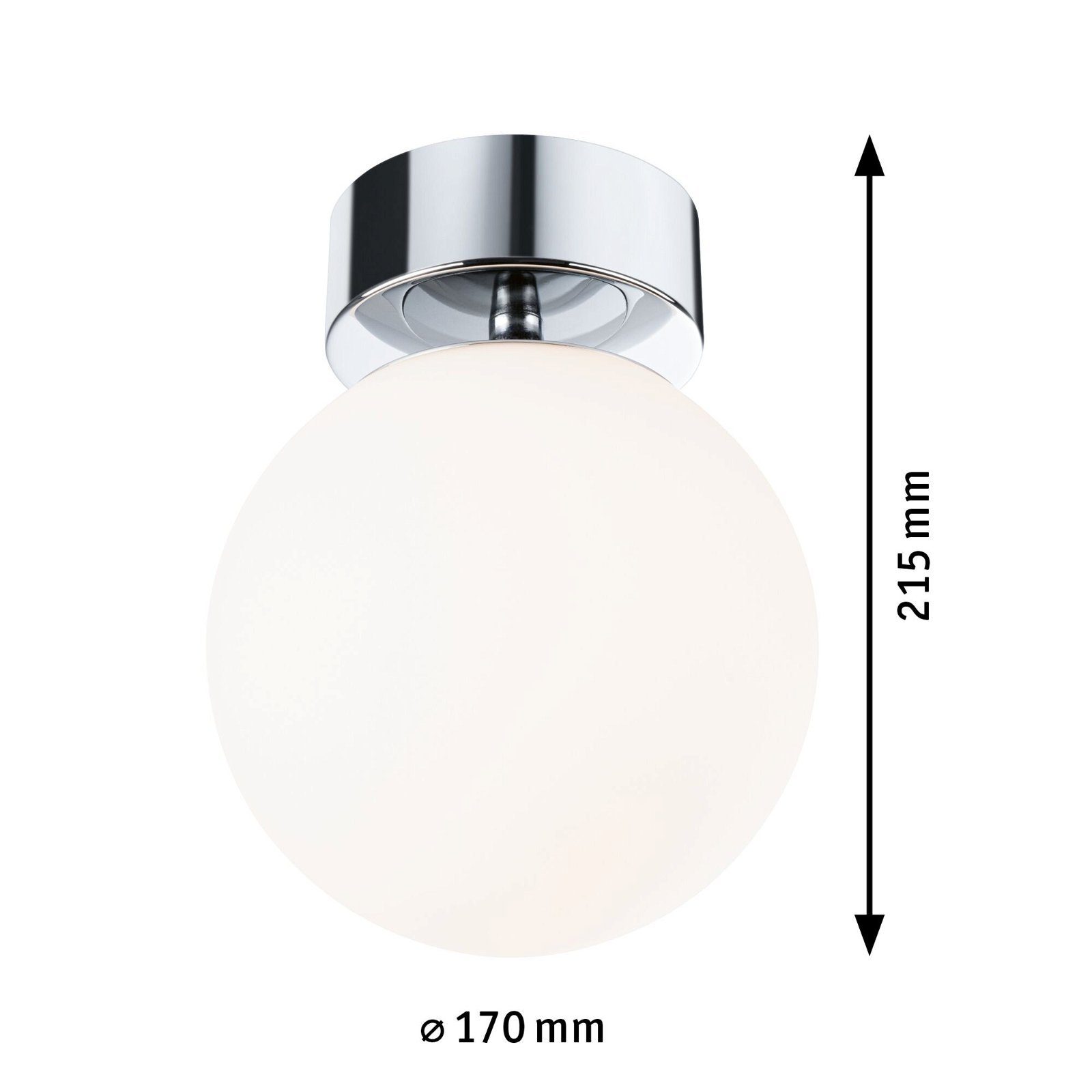 Satin/Chrom LED fest 3000K Selection Gove Warmweiß IP44 Bathroom Deckenleuchte 9W integriert, Paulmann Glas/Metall, LED