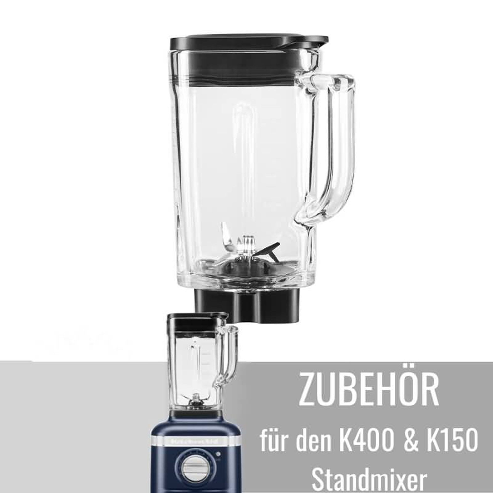KitchenAid Mixaufsatz Für KitchenAid K400 & K150 Mixer: Mixbehälter Glas 1,4 L 5KSB2048JGA