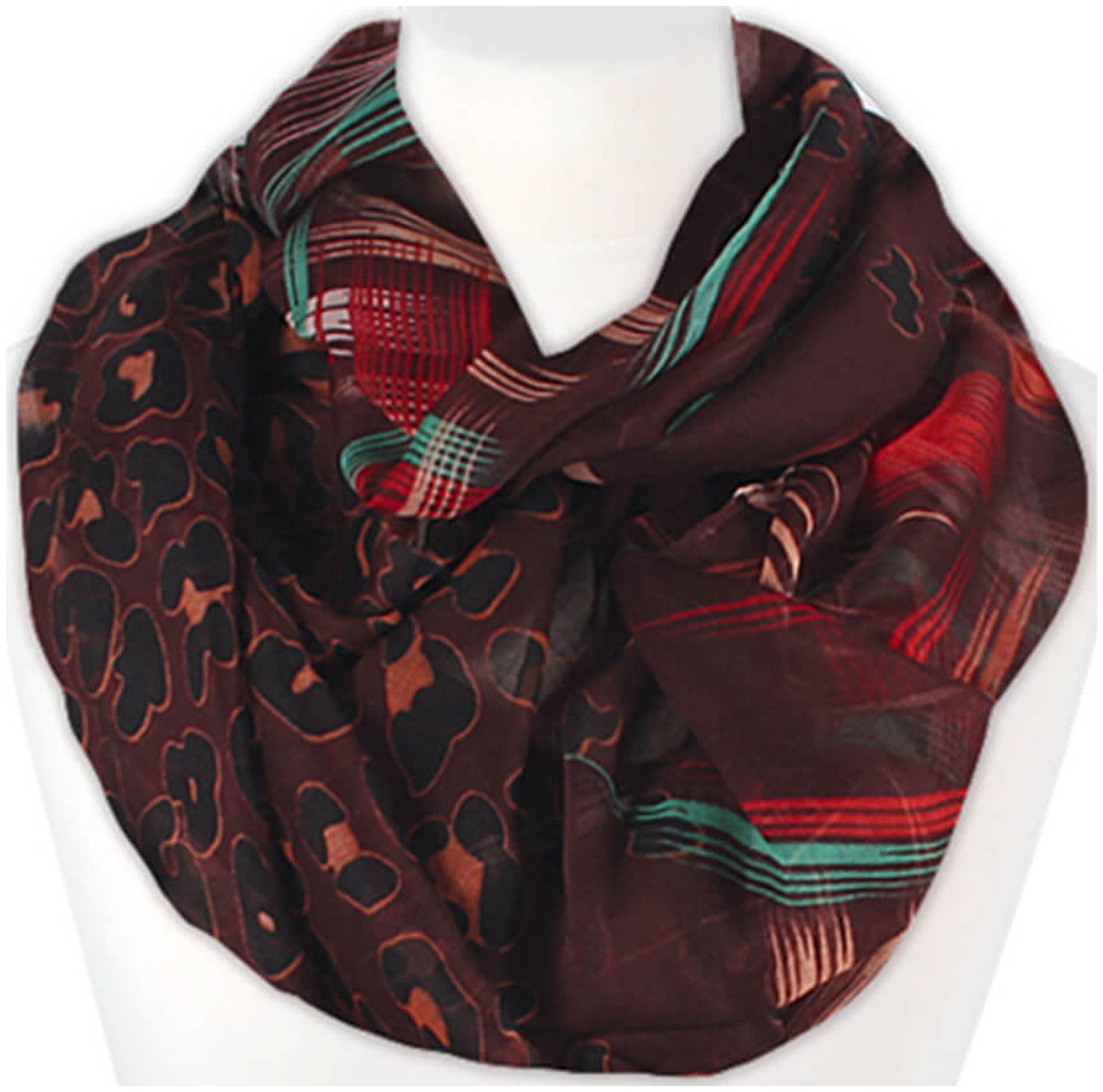 chic4home Loop Trend Twist, (1-St. 1-teilig), Damen Loop-Schal Schlauchschal Streifen-Kleckse Muster