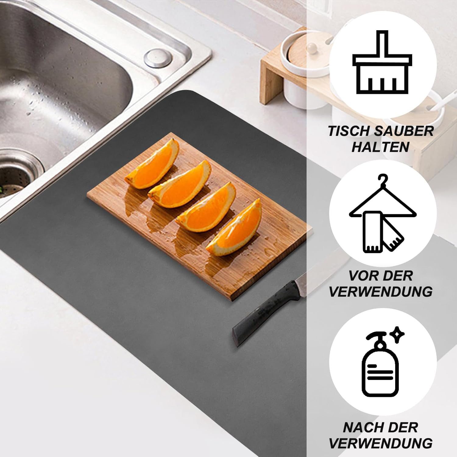 Coonoor Abtropfmatte Superabsorbierende Kaffeemaschinenmatte, Küchen-Absorptionsmatte, rutschfeste Tropfmatte, geeignet für Spüle, Kaffeemaschine, Badezimmer – Bild 5 von 5