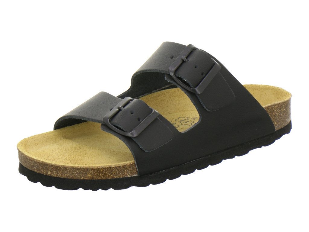 AFS-Schuhe 210023 Zweischnaller Pantolette für Damen mit Fußbett, bequeme Sandalen aus Leder