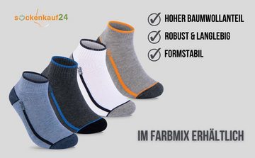 sockenkauf24 Sneakersocken 6 oder 12 Paar SPORT Socken Damen & Herren Sportsocken (6-Paar, 43-46) mit Frotteesohle Baumwolle - 16215/18 WP