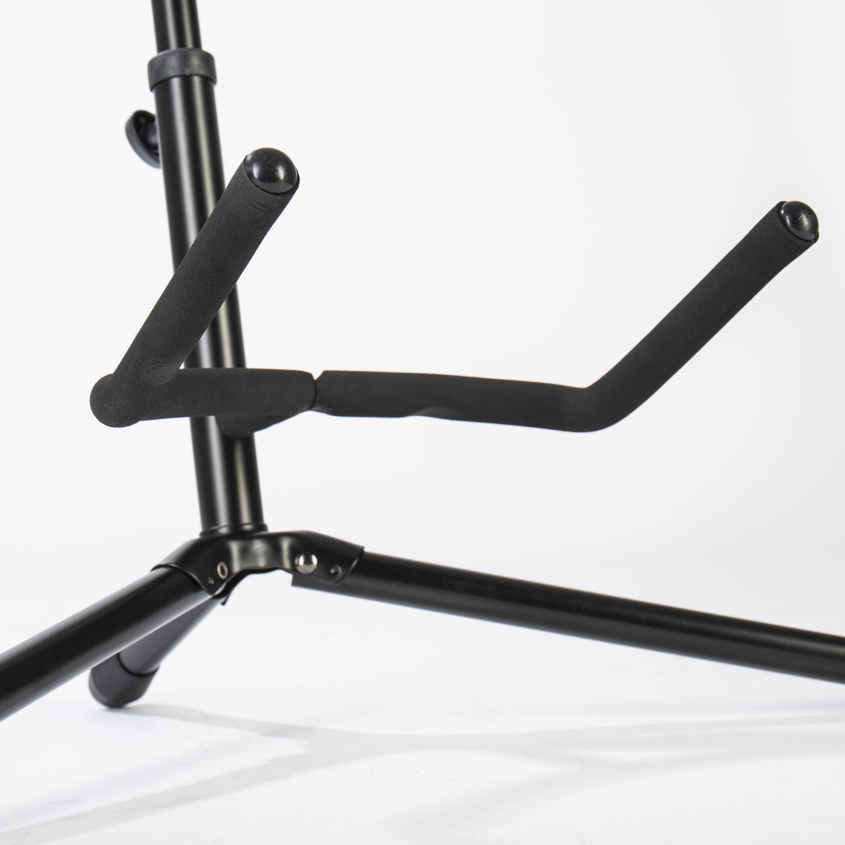 MUSIC STORE Gitarrenständer, (Universal Gitarrenständer Höhenverstellbar für Akustik- E- und Bassgitarre mit Neck Support und Locking System Schwarz, Zubehör, Ständer), Gitarrenständer, Höhenverstellbar, Neck Support