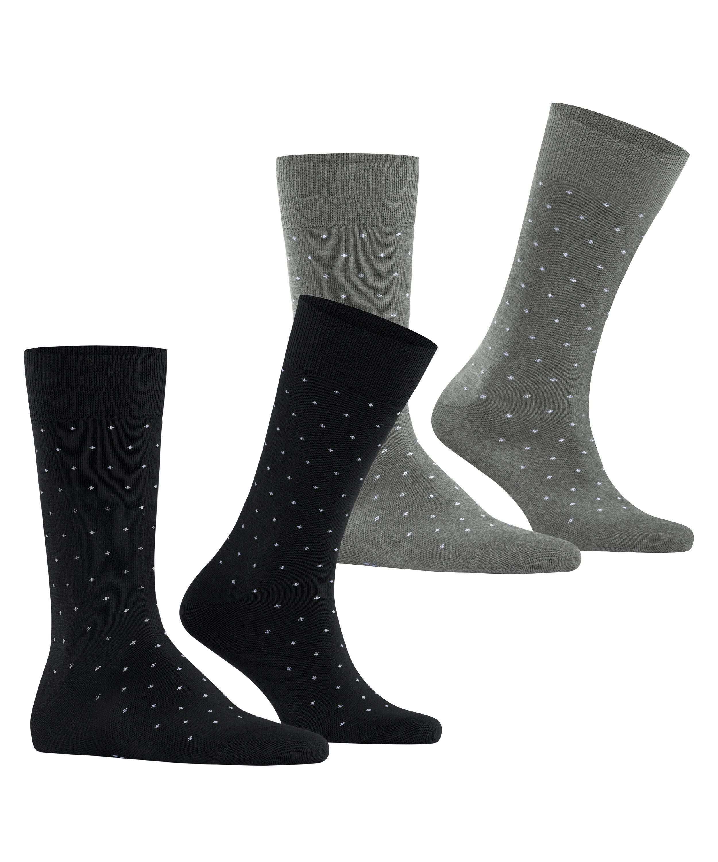 Esprit Socken Fine Dot (2 Paar) gepunktet, geripptes Bündchen, Baumwoll-Mix