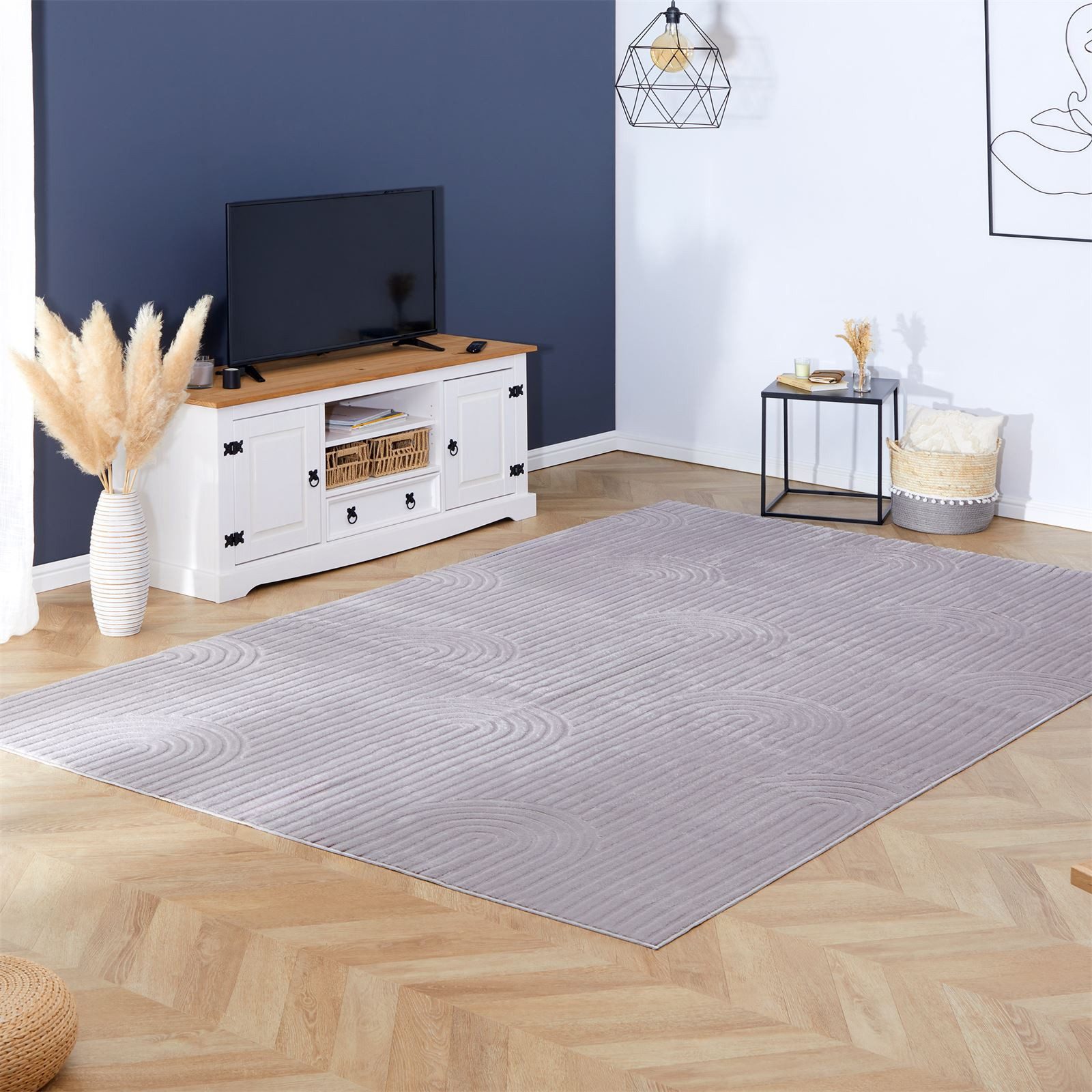 IDIMEX Teppich BOW, Wohnzimmerteppich waschbar 200x300 cm Kurzflor bogenmus günstig online kaufen