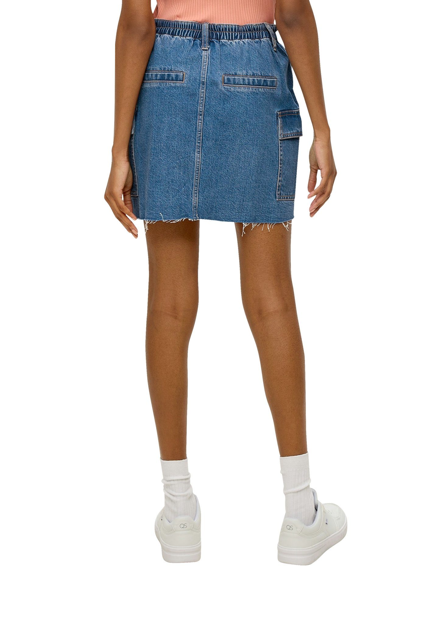 QS Jeansrock mit leicht ausgefranster Saumkante günstig online kaufen