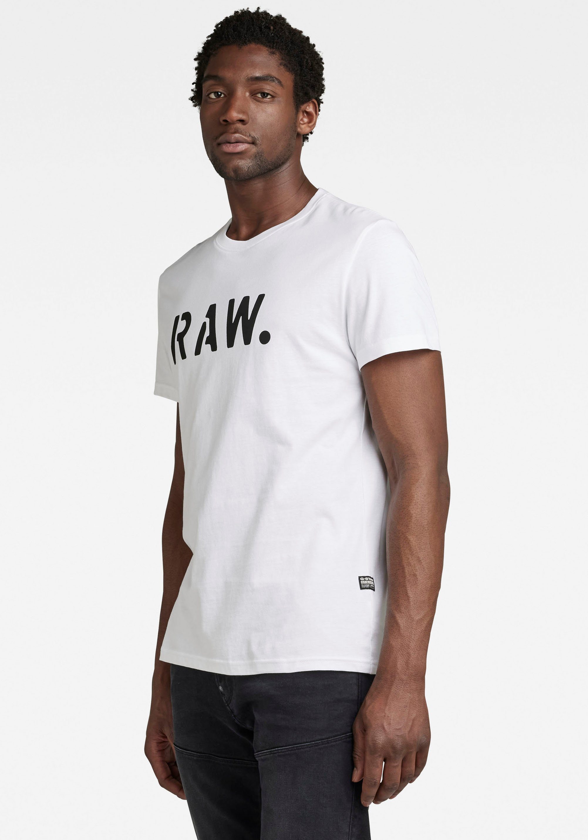 RAW Stencil G-Star Print-Shirt white RAW T-Shirt