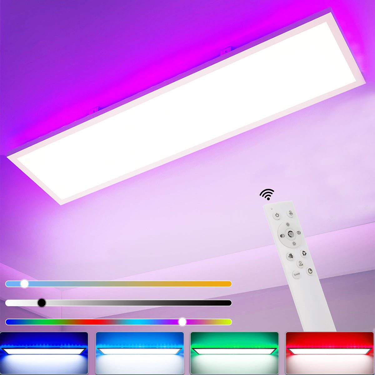 oyajia LED Deckenleuchte Ultraflach Deckenlampe 120x30cm, günstig online kaufen