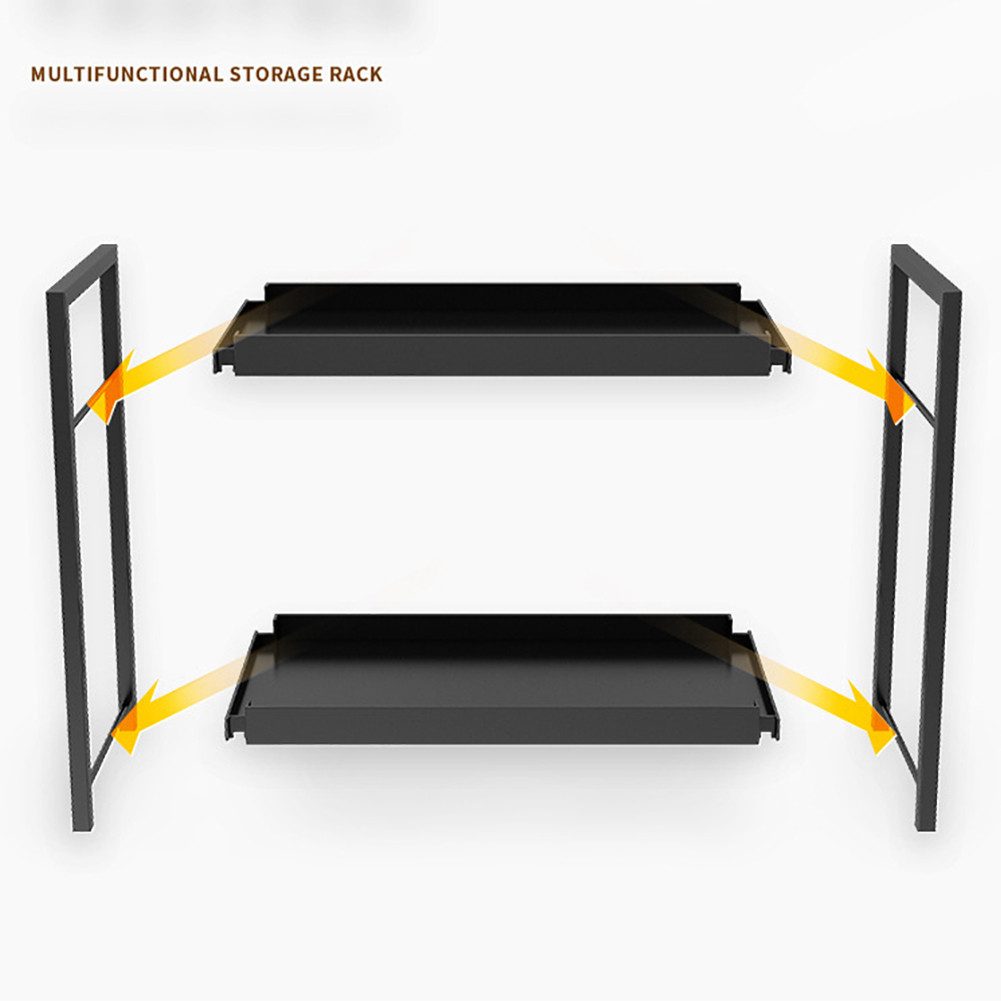 GarveeMore Ablageregal Küchenthekenregal mit 2 Ebenen,Schreibtisch-Aufbewahrung,Gewürzregale, für Badezimmer,Küche,Wohnzimmer,Schlafzimmer,Frisiertisch – Bild 4 von 5