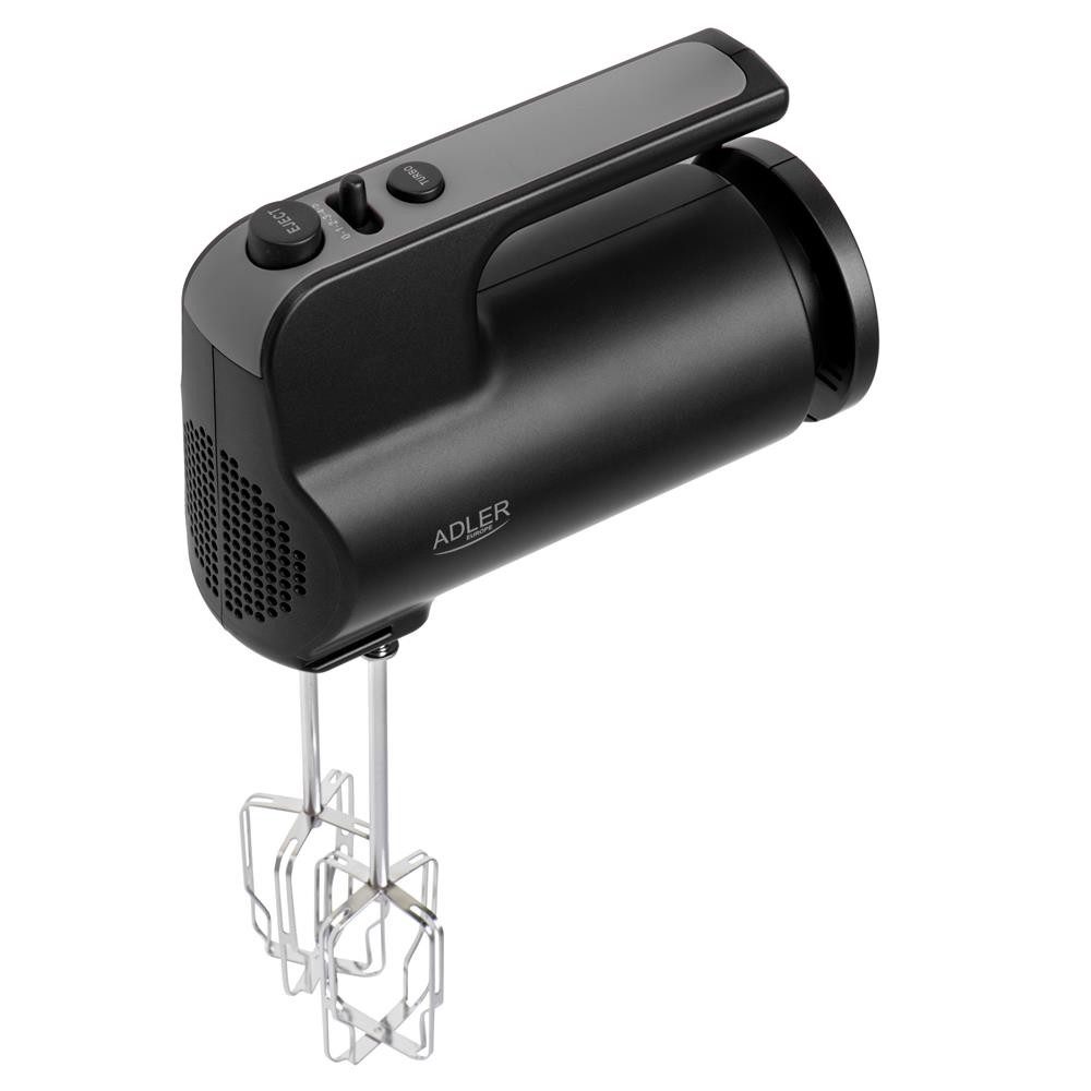 Adler Handmixer AD 4230, 5 Geschwindigkeiten, Turbo Funktion, Mixer, Knethaken, schwarz