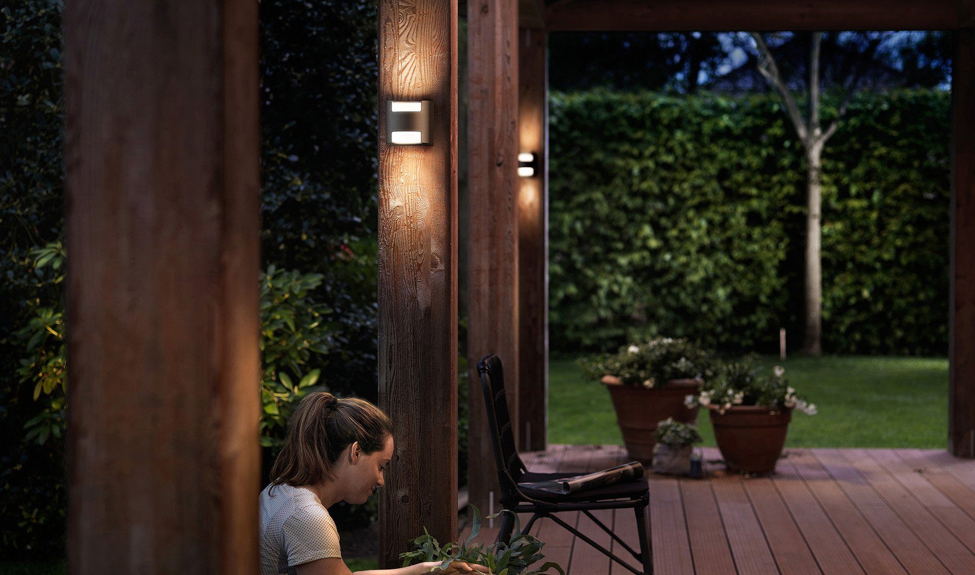 Grass, LED integriert, Anthrazit Philips myGarden fest Wandleuchte LED 800lm Warmweiß, Wandleuchte