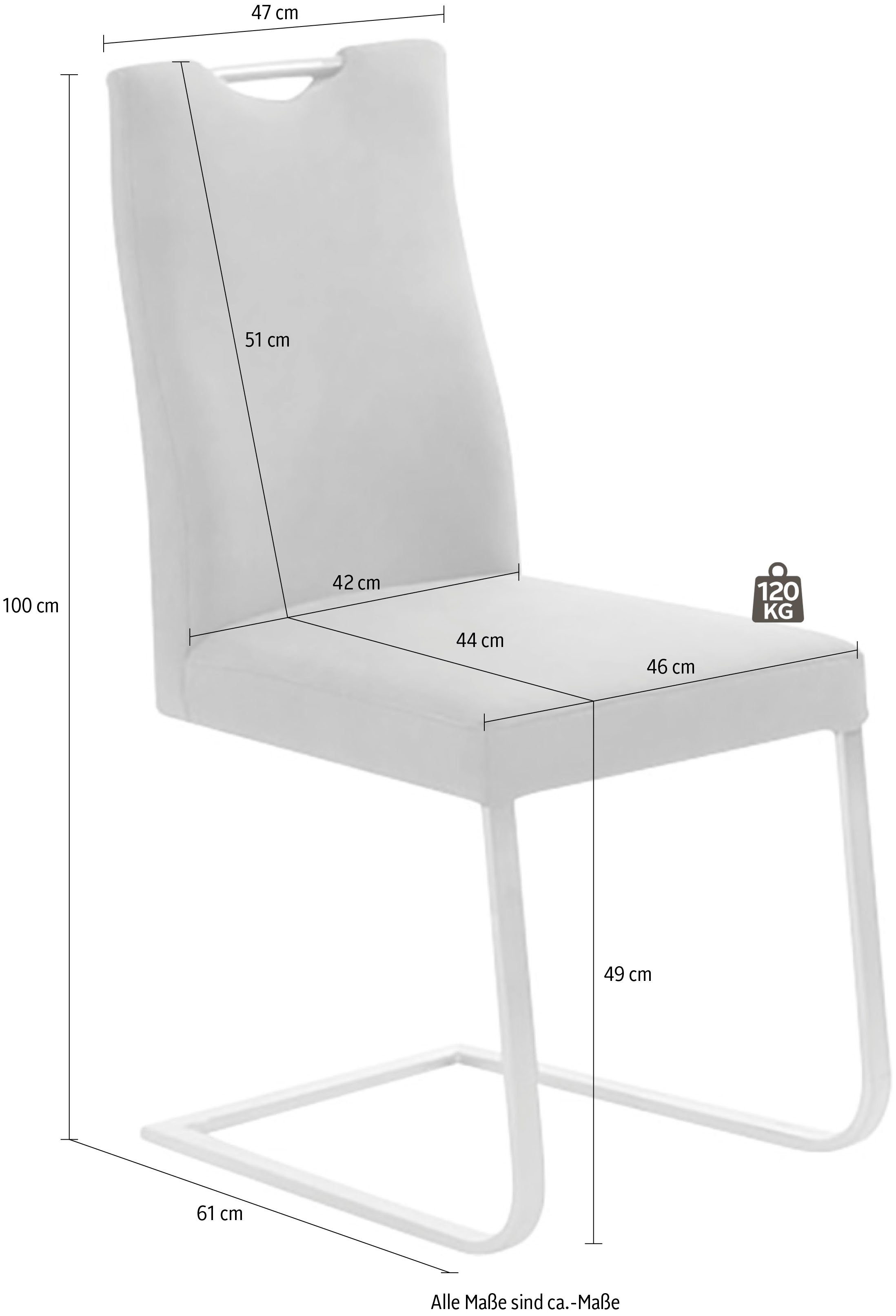 6194, oben Rücken, aus praktischem & am K+W Griff Gestell Freischwinger mit Edelstahl Komfort Wohnen