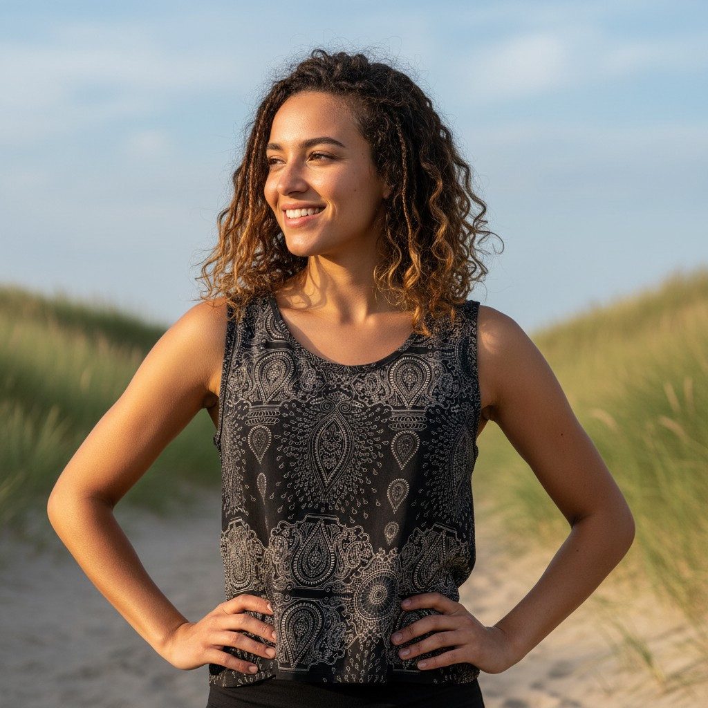 Guru-Shop T-Shirt Boho Sommertop mit offener Rückenpartie,.. Festival, Hipp günstig online kaufen