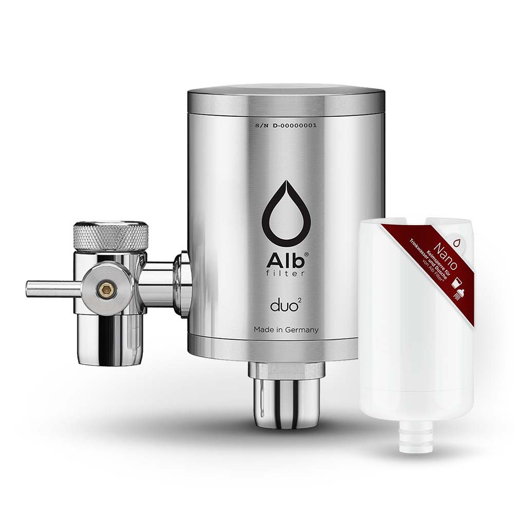Alb Filter Wasserhahnfilter Duo Nano Wasserhahnfilter, gegen Bakterien, Legionellenschutz, zertifiziert, Made in Germany
