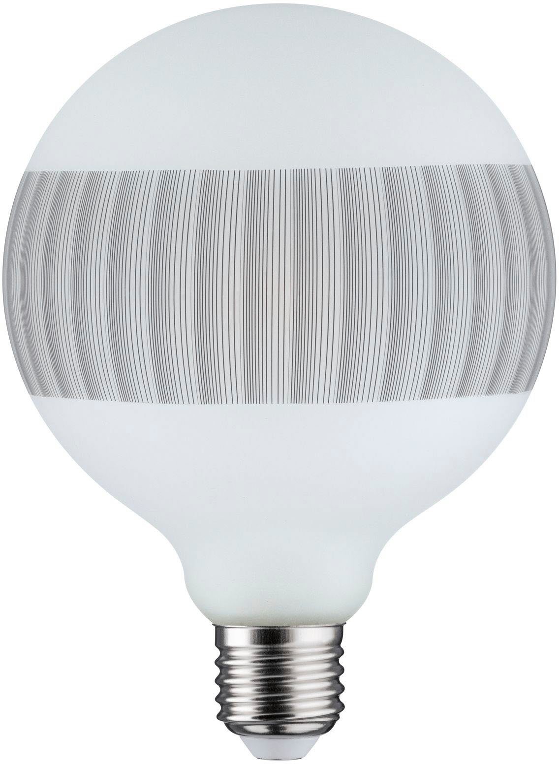 1 matt 125mm Warmweiß Paulmann St., Globe liniert, Schwarz Ringspiegel E27, LED-Leuchtmittel