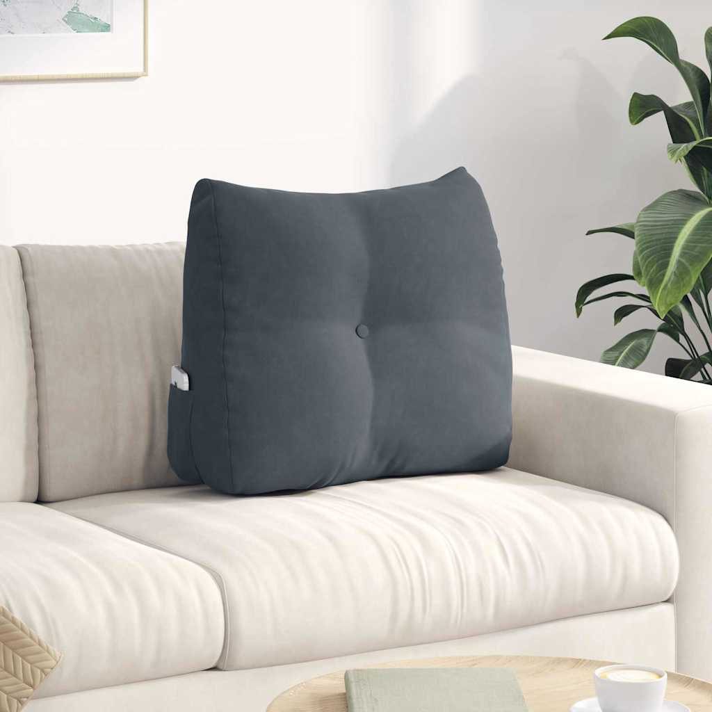 vidaXL Rückenkissen Rückenkissen Dunkelgrau 60 x 24 x 50 cm Samt, 1-tlg.
