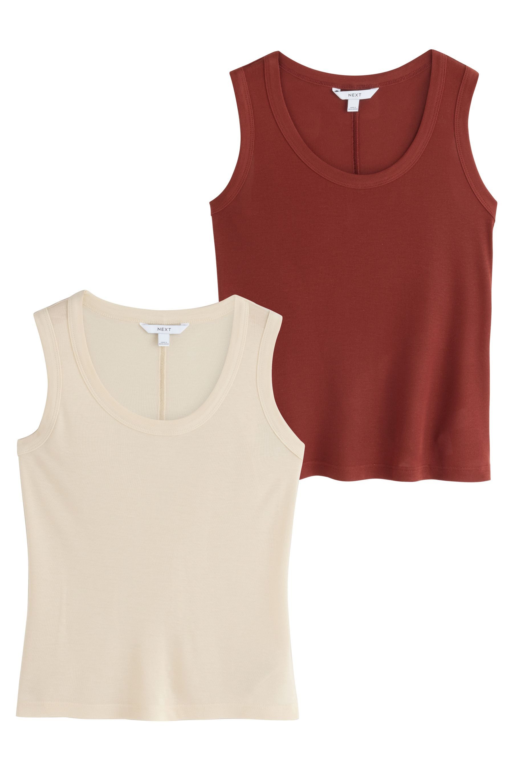 Trägertop Tägertops mit U-Ausschnitt aus Tencel, 2er-Pack