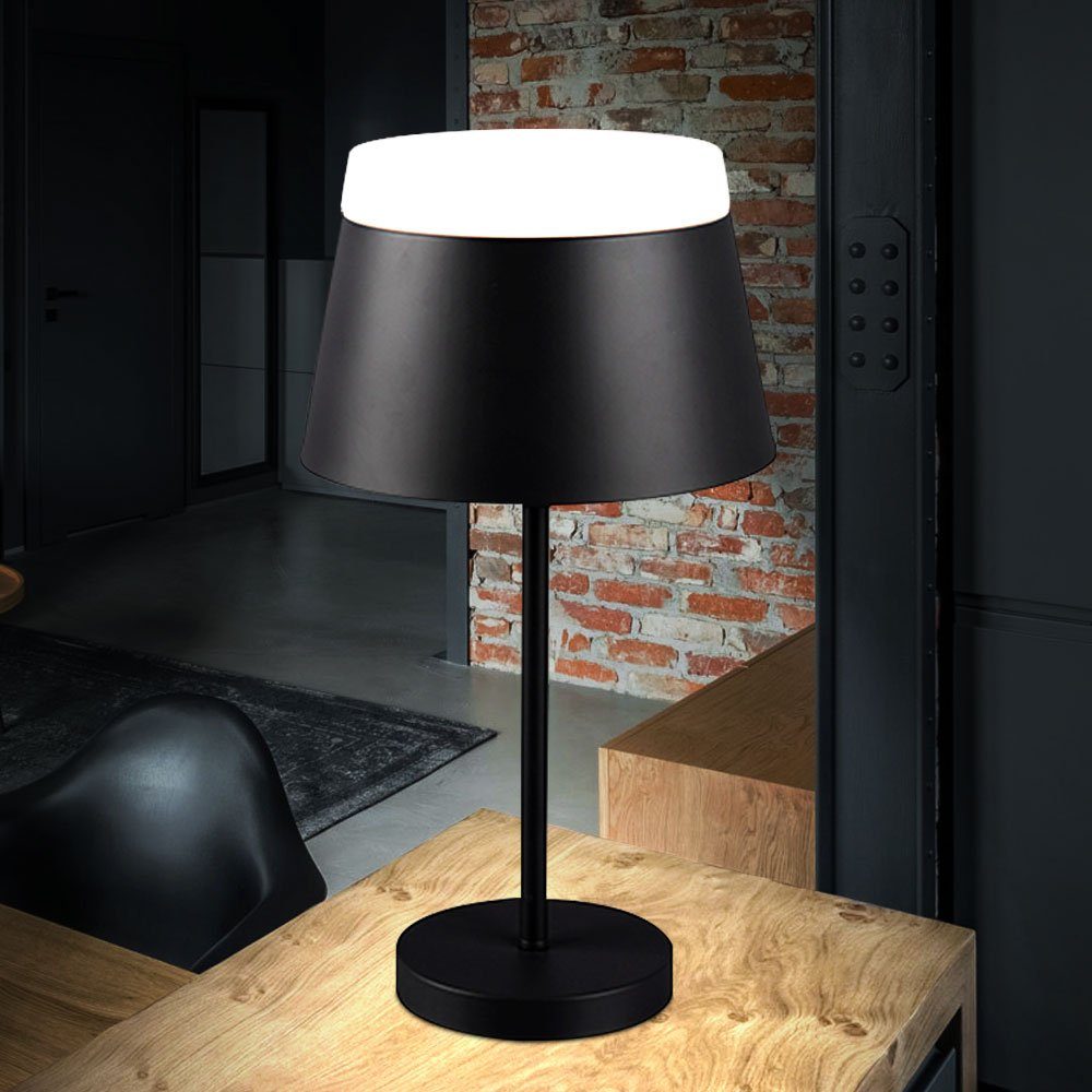 etc-shop Schreibtischlampe, Leuchtmittel nicht inklusive, Schlafzimmerlampe flammig Tischlampe schwarz 2 Leselampe Tischleuchte