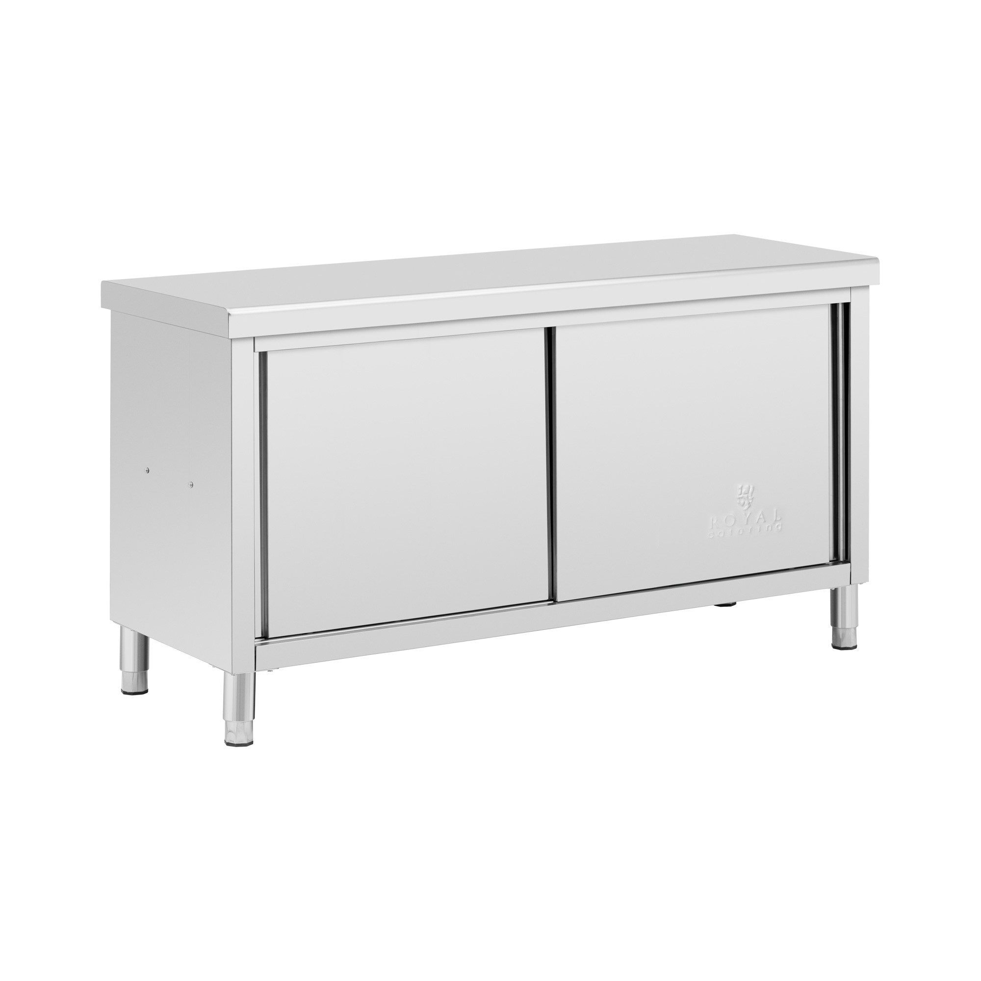 Royal Catering Arbeitstisch Edelstahl-Arbeitsschrank mit Durchreiche günstig online kaufen
