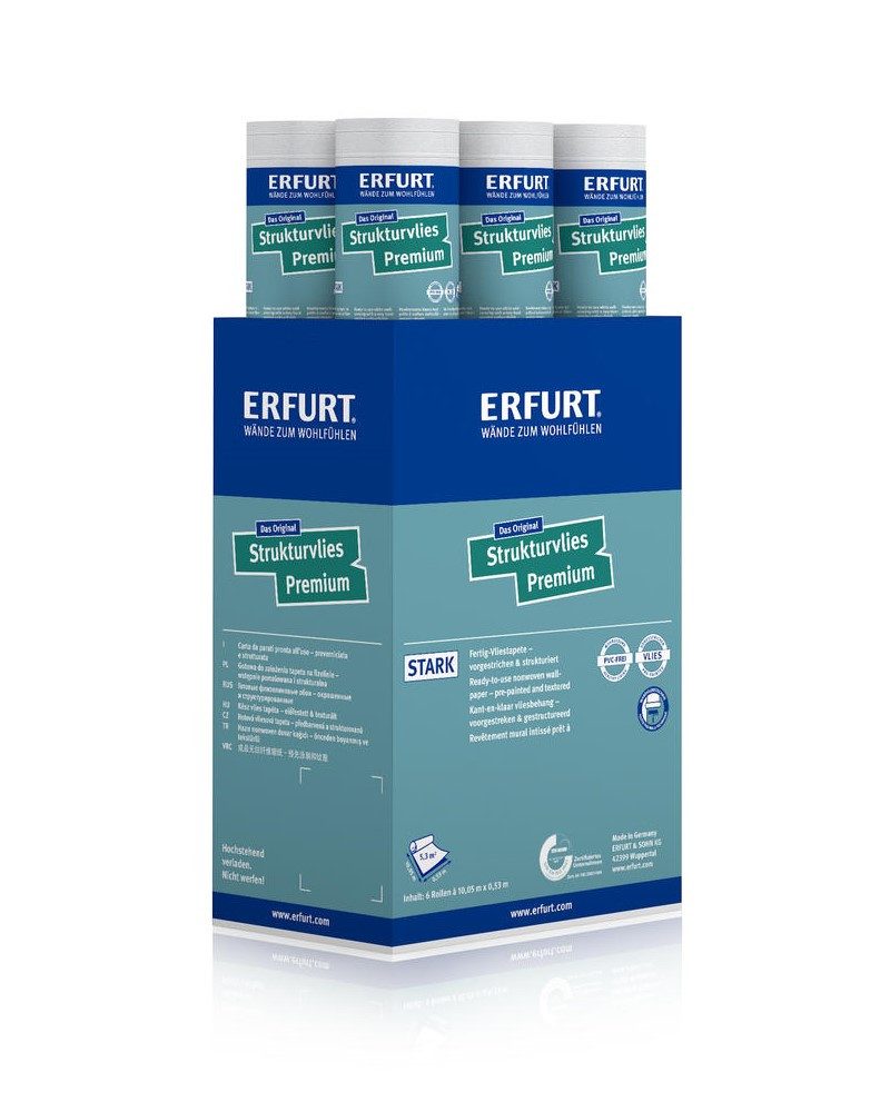 ERFURT Vliestapete 6 Rollen ERFURT STRUKTURVLIES PREMIUM 501 weiße Tapete S günstig online kaufen