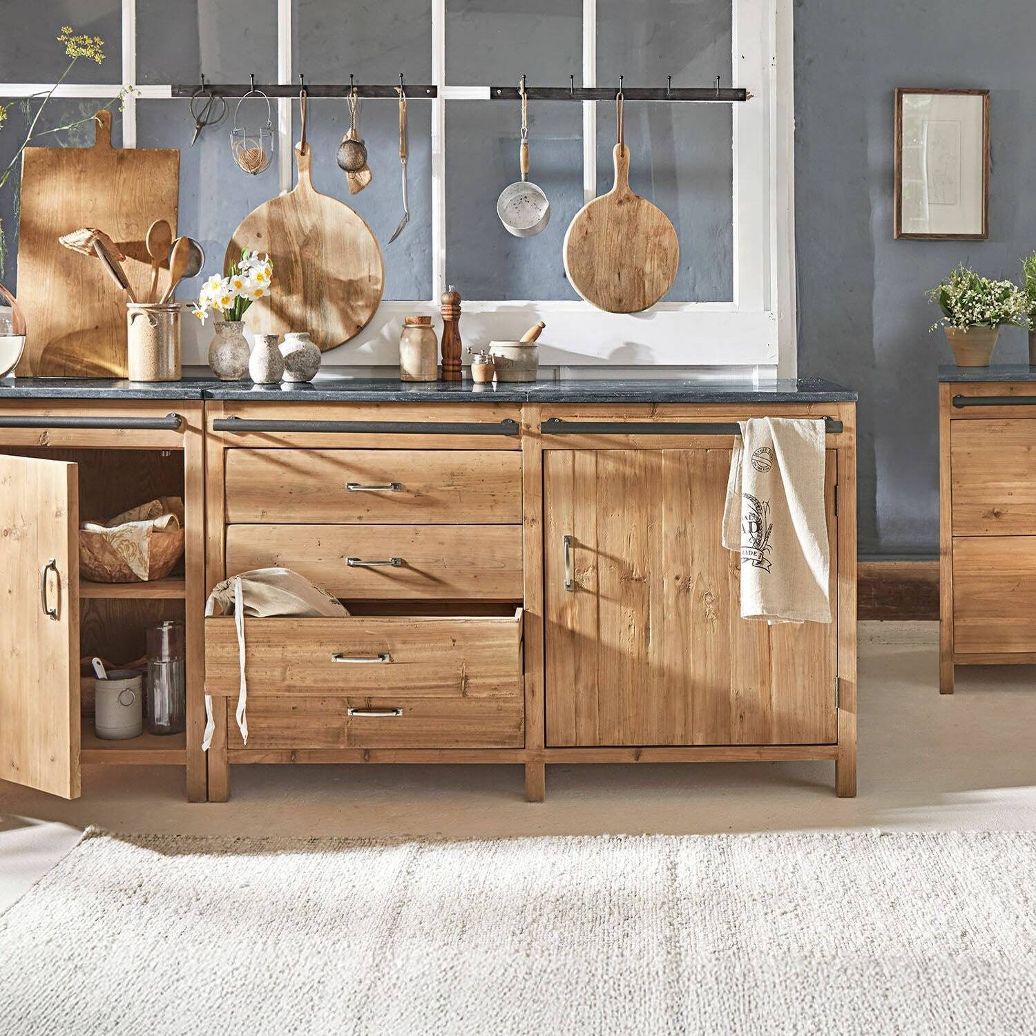 Mirabeau Küchenzeile Küchenschrank Sunnybrook braun/grau