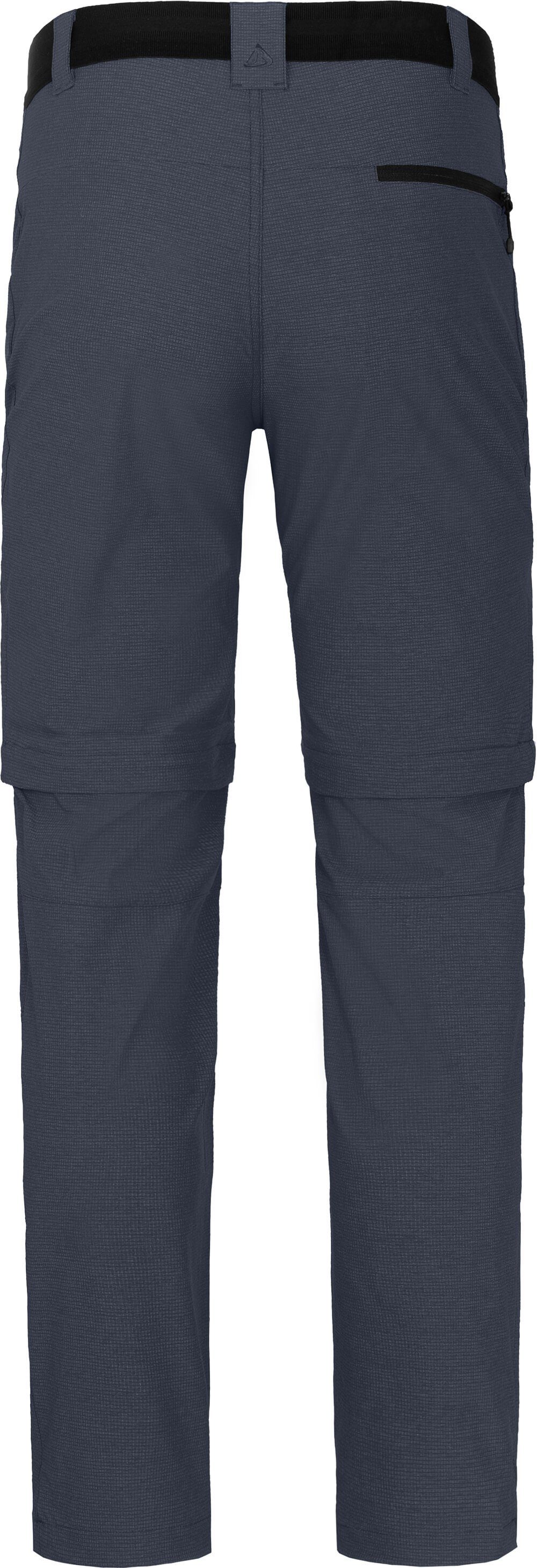 Bergson Zip-off-Hose Herren elastisch, robust, Normalgrößen, grau/blau LEBIKO Zipp-Off Wanderhose