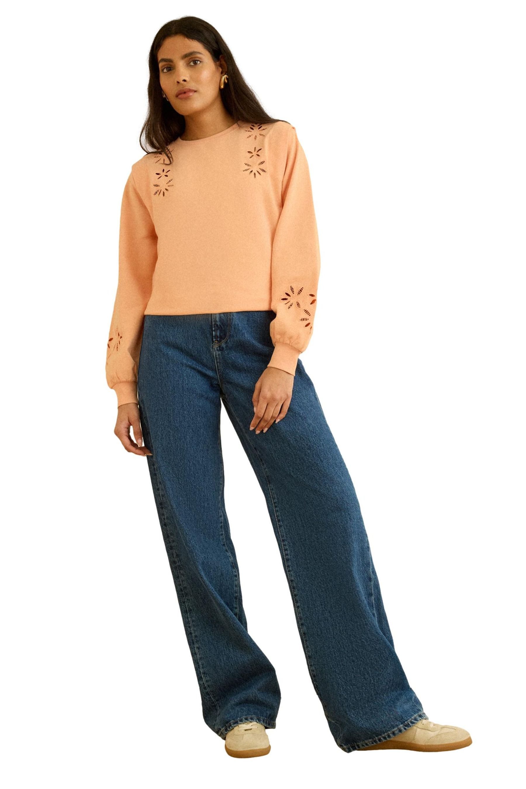 Sweater Love & Roses Cutwork-Sweatshirt aus Jersey