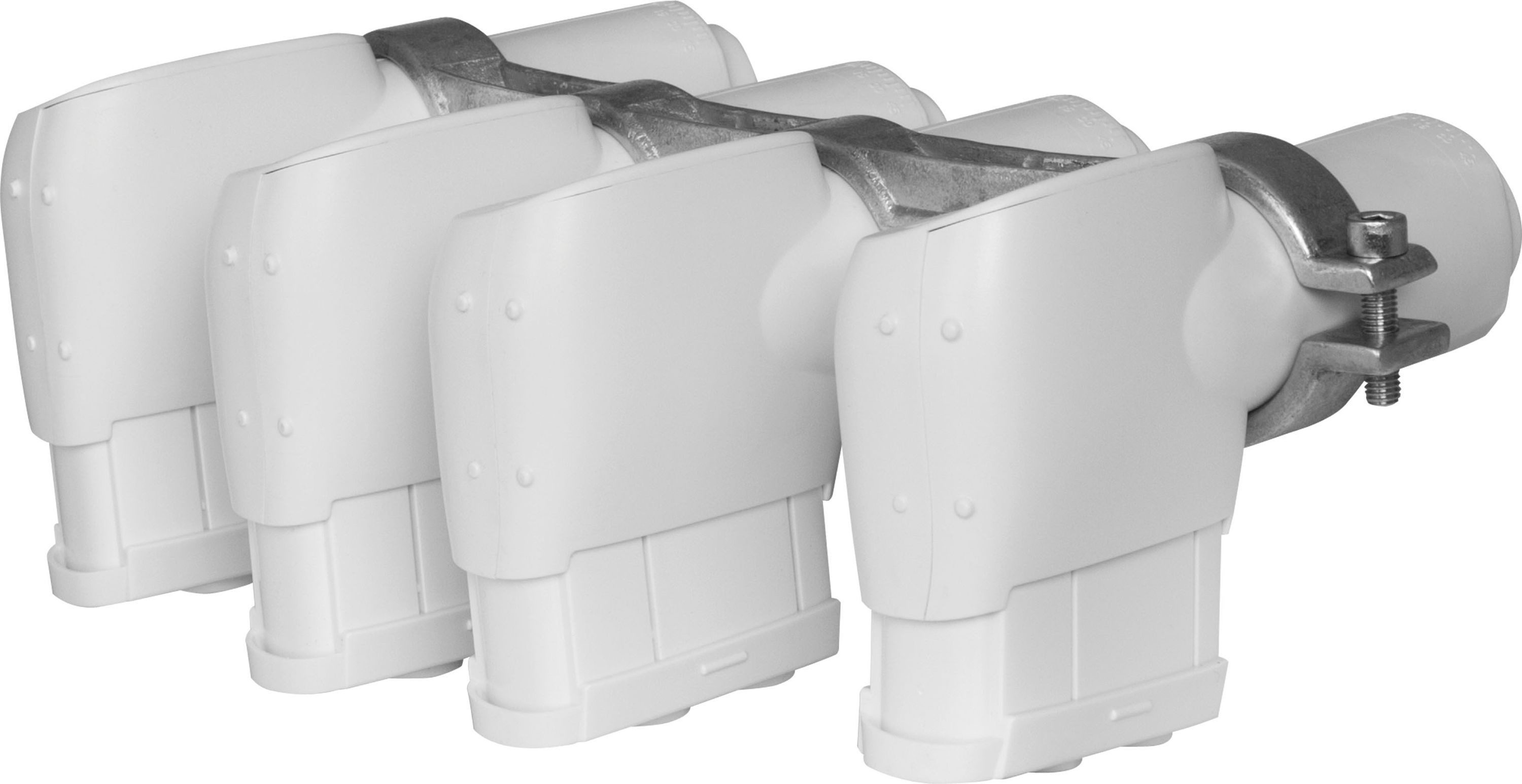 TechniSat SKYTENNE-SYSTEM Universal-Quattro-LNB (für 16 Teilnehmer, Multifeed-Schiene, 4 montierte Quattro-LNBs, für TechniSat SATMAN 850)