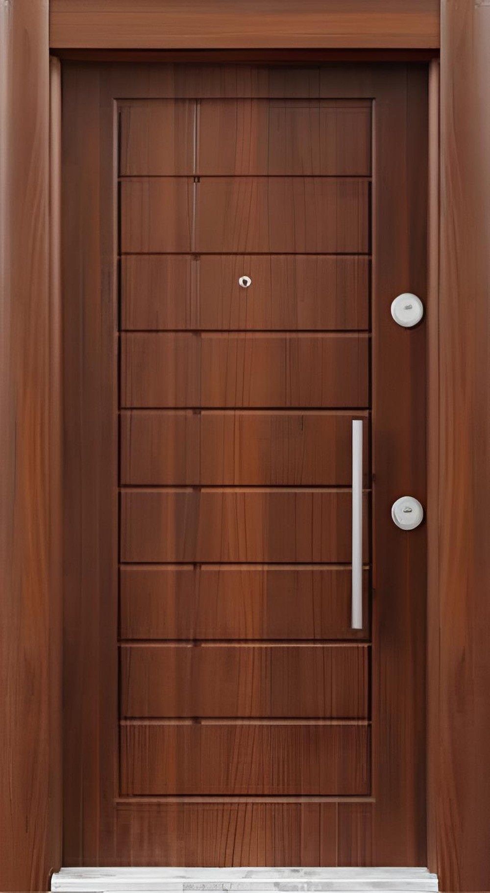 JVmoebel Haustür JVMoebel Metall-Eingangstür braun mit Satin-Finish und Sicherheitskern (1-St), Made in Europa