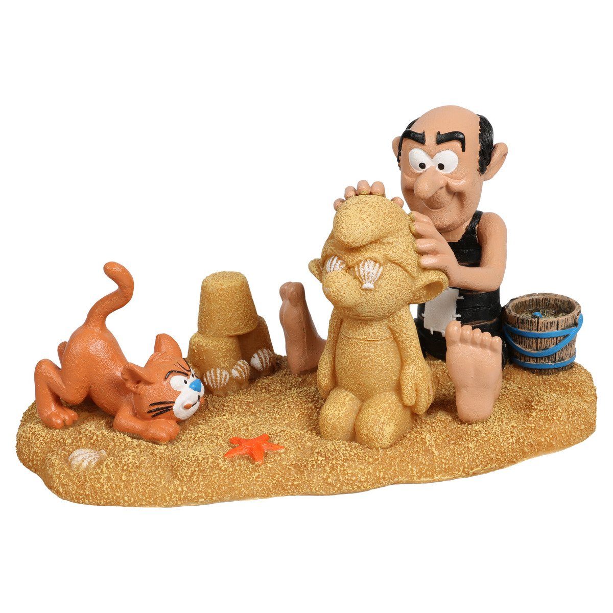 Aquariendeko Aquariendekoration Schlümpfe Strand mit Gargamel & Azrael