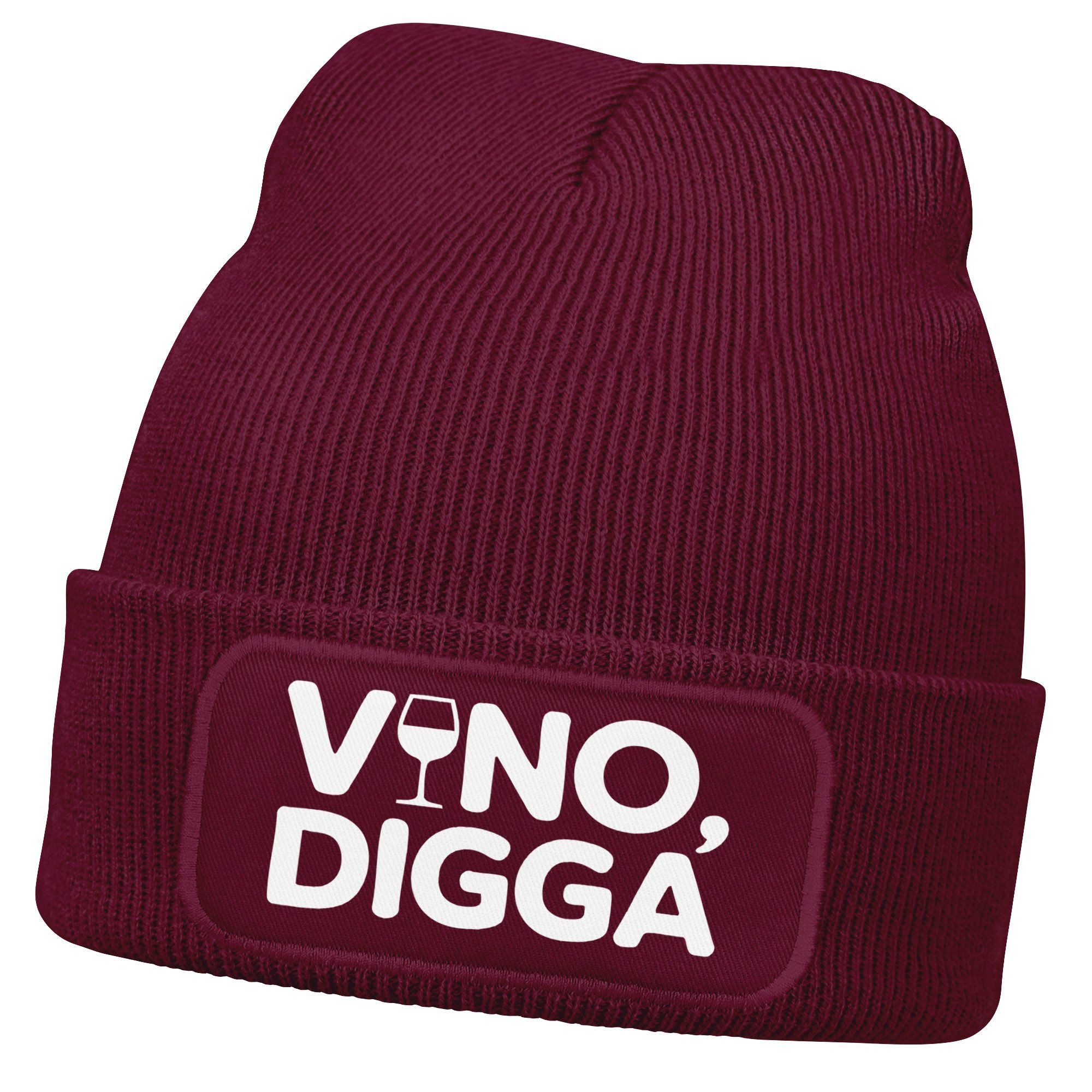 Strickmütze Damen Beanie mit Patch Strickmütze mit Spruch Aufdruck Lustig
