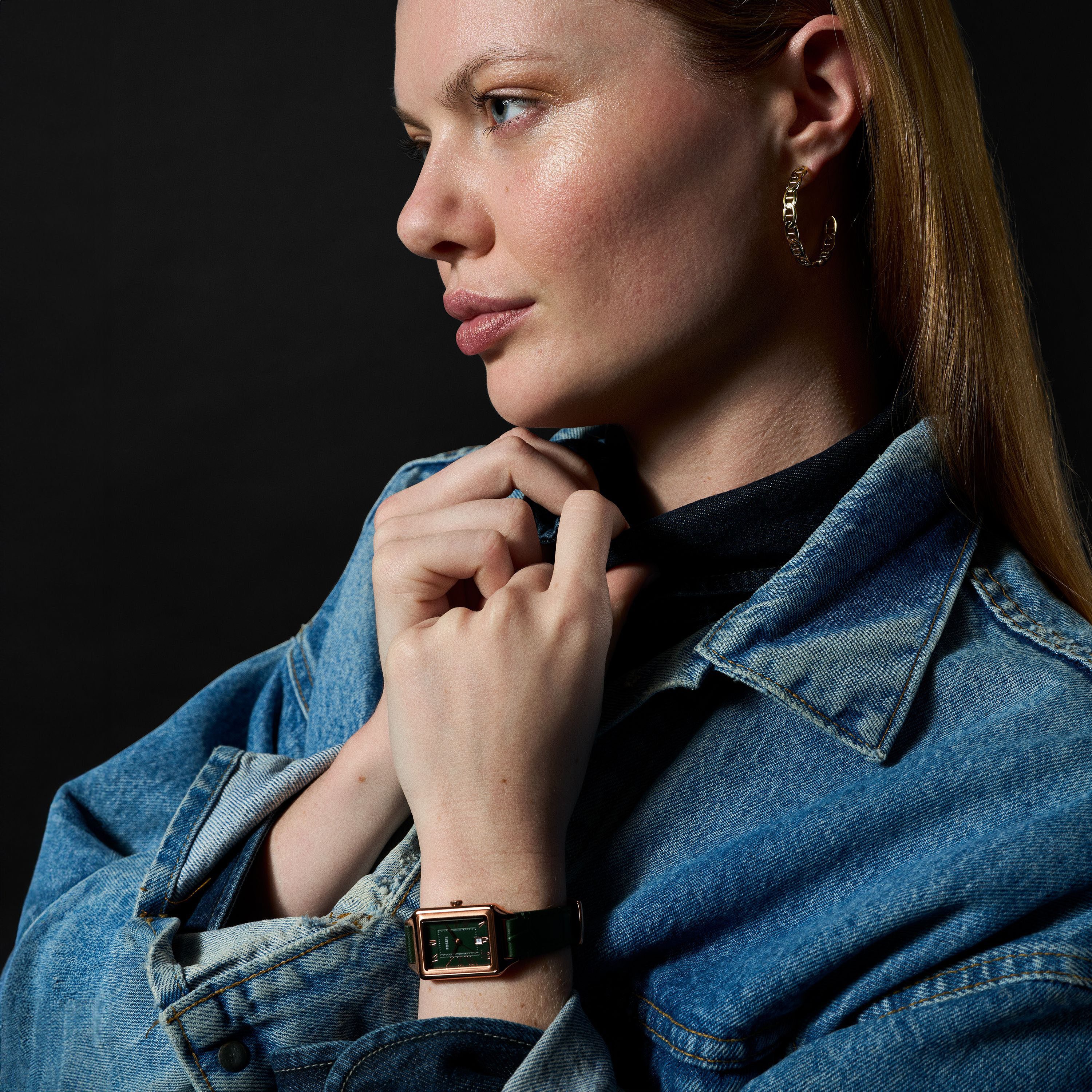 Fossil Quarzuhr RAQUEL ES5366, Armbanduhr, Damenuhr, Lederarmband, analog, Tag