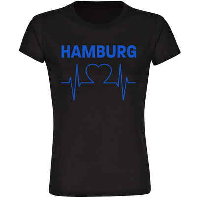 multifanshop T-Shirt Damen Hamburg - Herzschlag - Frauen