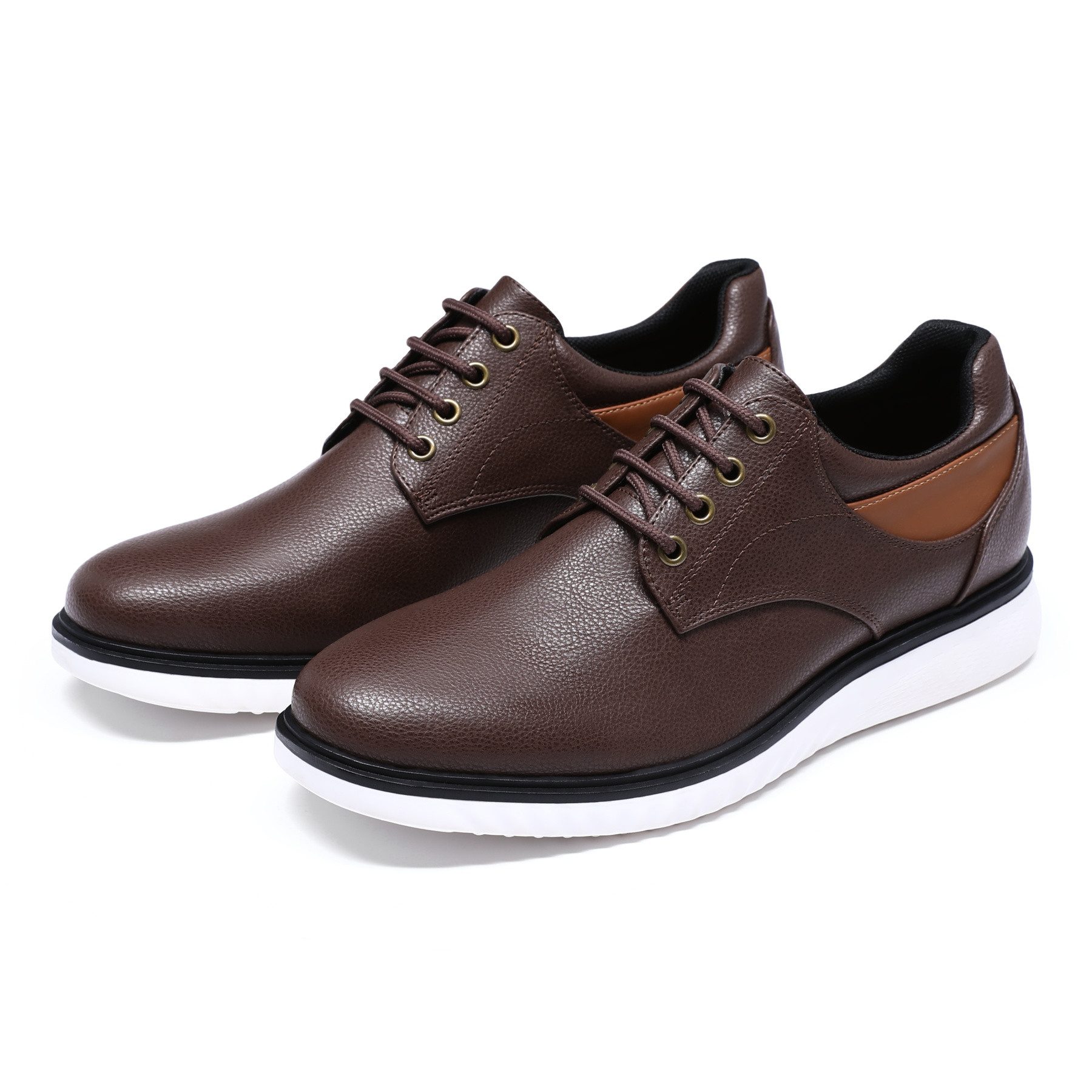 Allthemen Schnürschuh Schnürschuhe Herren Rundkappe Business Halbschuhe aus Leder – Bild 2 von 5