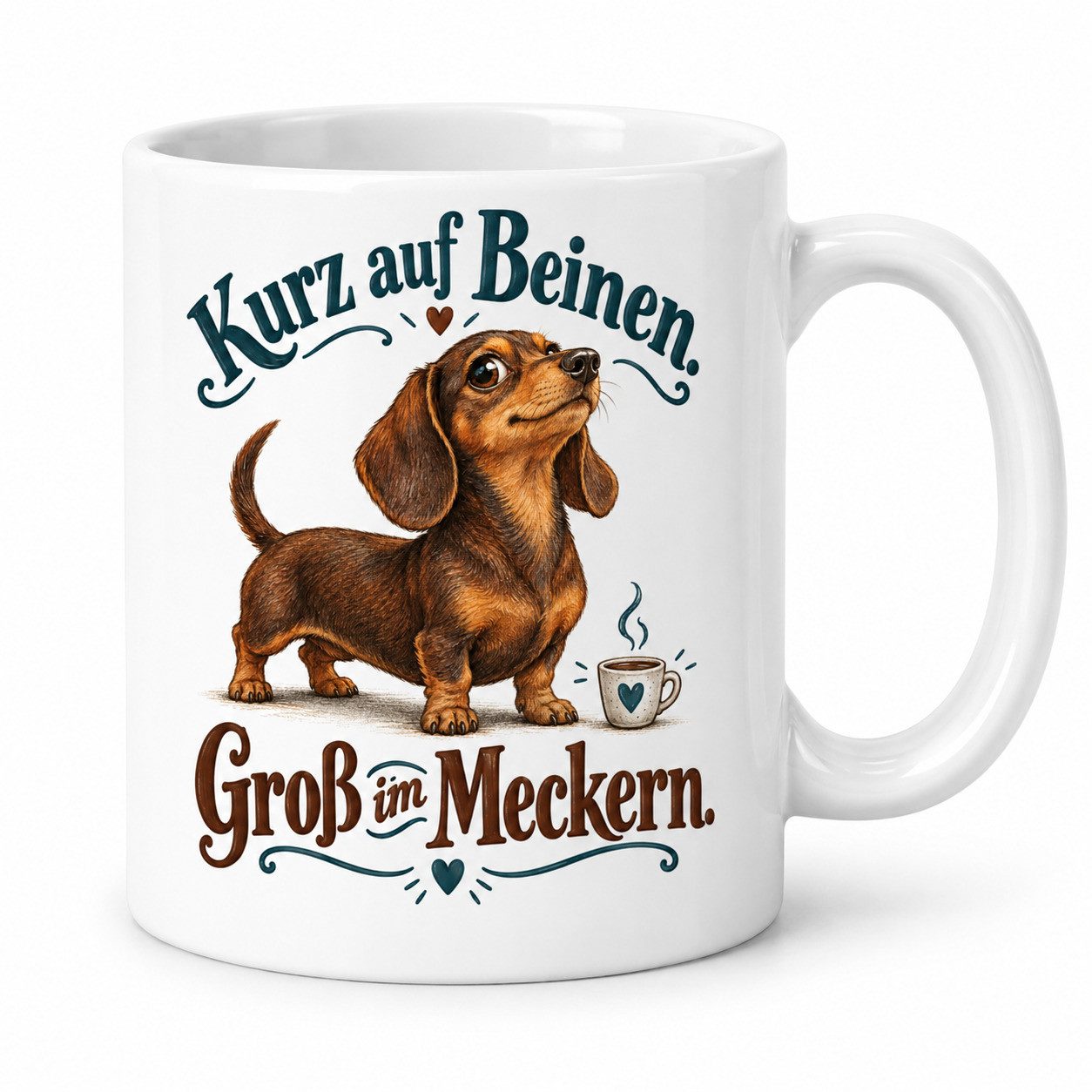 WS-Trend Tasse Dackel Kaffeetasse mit Spruch Keramik 330 ml Geschenkidee fuer Freunde, Keramik