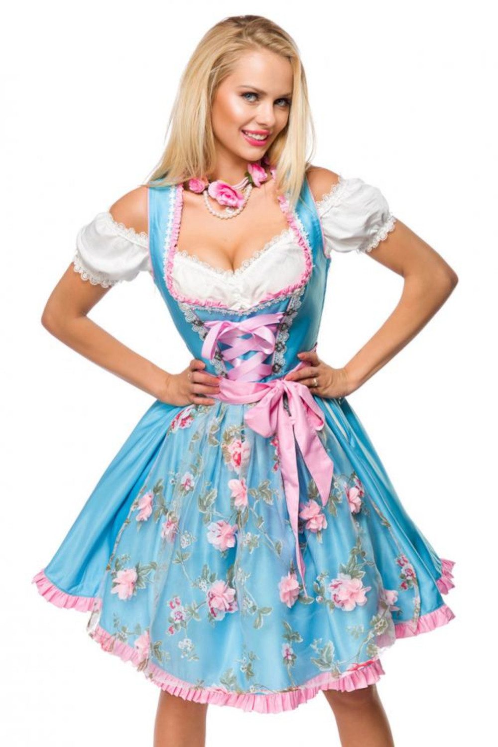 DIRNDLINE Dirndl Wiesn Dirndl Kleid Oktoberfest Tracht Wasn Volksfest Trachtenkleid 2-tlg mehr