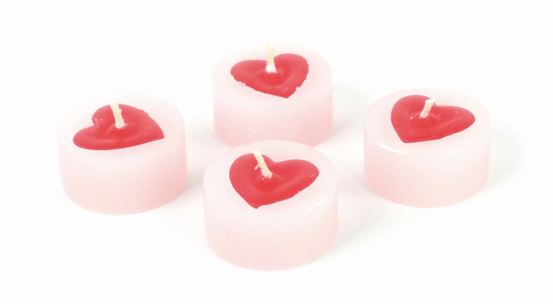 El Puente Schale Teelichter ohne Alu-Schale "Herzen", 4er-Set, Handmade, Wachs, Handmade