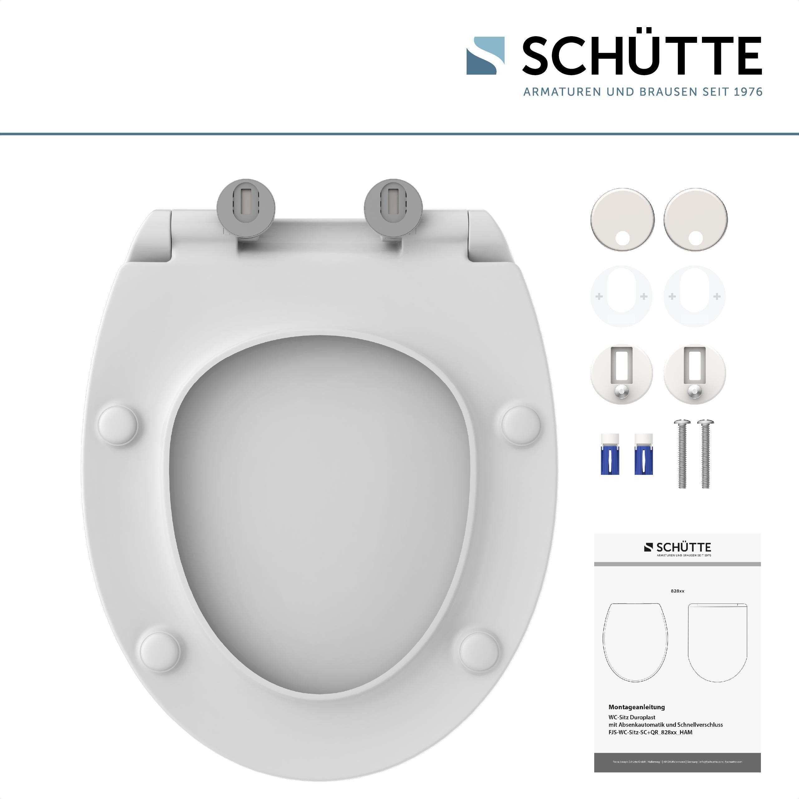 Schütte WC-Sitz Duroplast, WHITE PRO 9 (WC-Sitz, Befestigungsmaterial, Mont günstig online kaufen