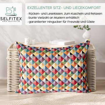 Selfitex Dekokissen XXL 60x80 inkl. Füllkissen kuschelweiches Lesekissen, Rückenkissen, Sofakissen, für Couch, Bett oder als Polster jeglicher Art