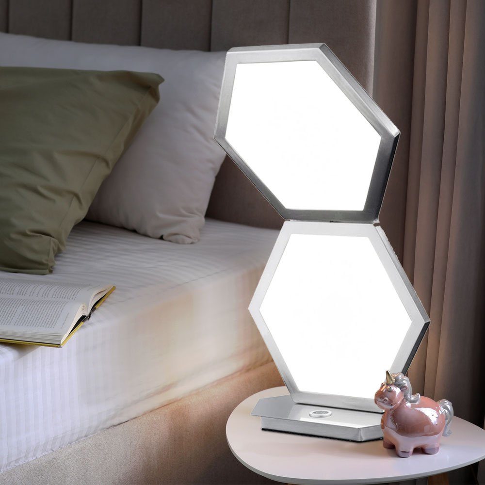 Schlafzimmer Tischleuchte, Nachttischlampe Warmweiß, Design Leuchtmittel LED Tischlampe WOFI LED Lampe inklusive,