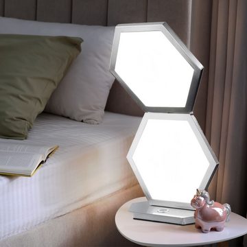 WOFI LED Tischleuchte, Leuchtmittel inklusive, Warmweiß, Design Tischlampe LED Lampe Schlafzimmer Nachttischlampe