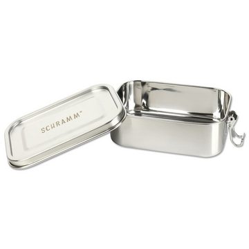 Schramm Lunchbox Schramm® Brotdose aus Edelstahl wählbar 800, 1200, 1400 oder 2200ml Lunchbox mit Fächern inkl. 2 Stück Trennwänden Metalldose mit Schnapverschluss