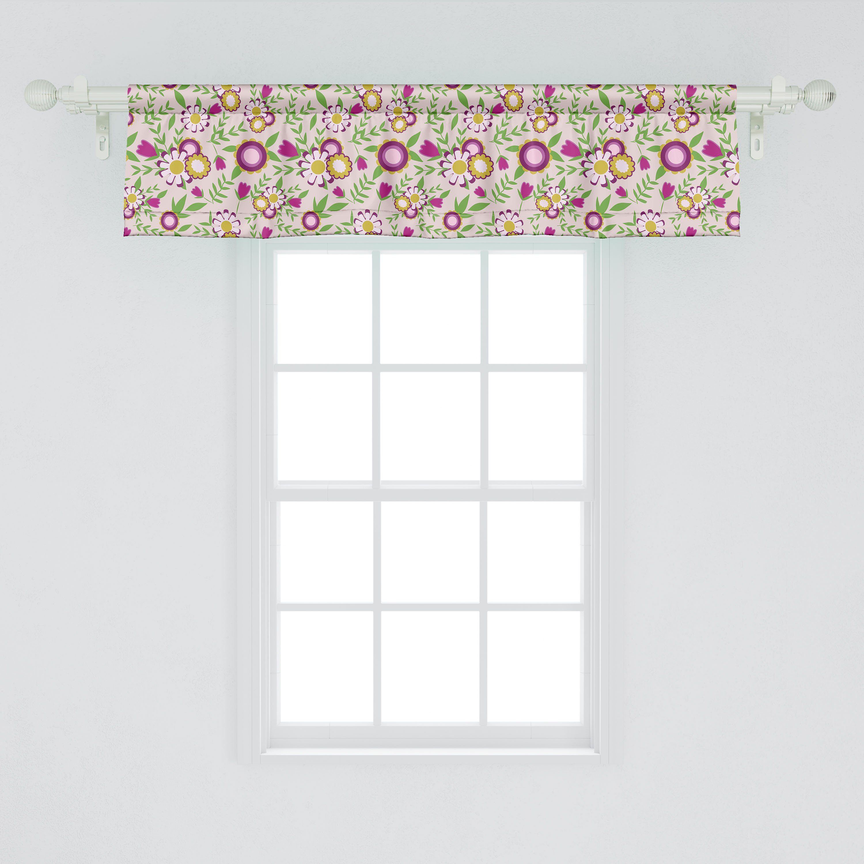 Abakuhaus, Dekor Vorhang Frühlings-Kunst Küche Volant Duft mit Scheibengardine Microfaser, Pastell Schlafzimmer Stangentasche, Blumen für
