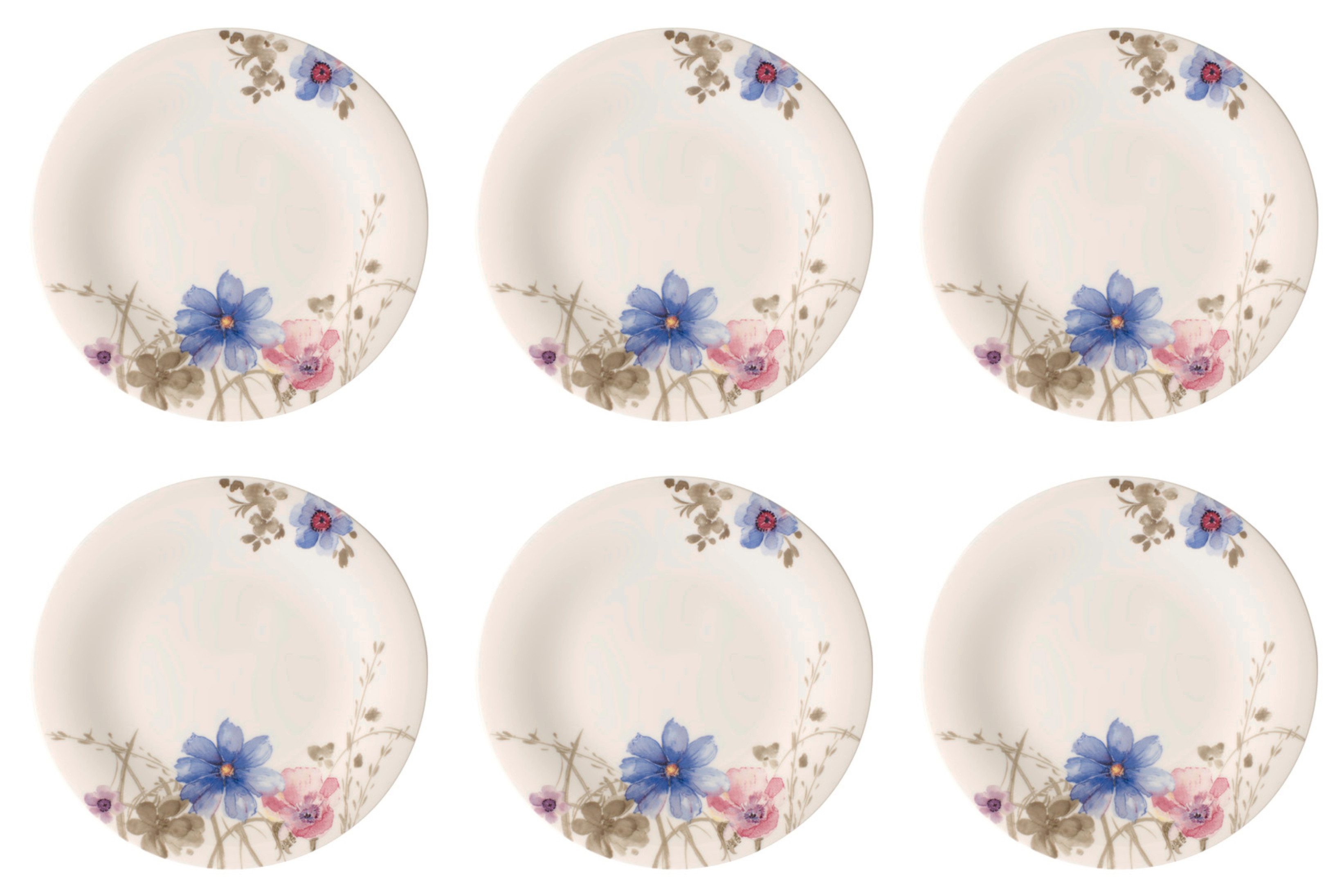 Villeroy & Boch Тарелка для завтрака Mariefleur Gris, Spülmaschinengeeignet, Mehrfarbig, Motiv: Blumen