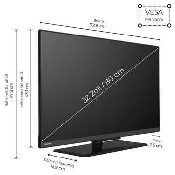 Toshiba 32WF3F63DAZ LCD-LED Fernseher (80 cm/32 Zoll, HD-ready, Fire TV, HDR, Triple-Tuner, Alexa Built-In, Bluetooth)